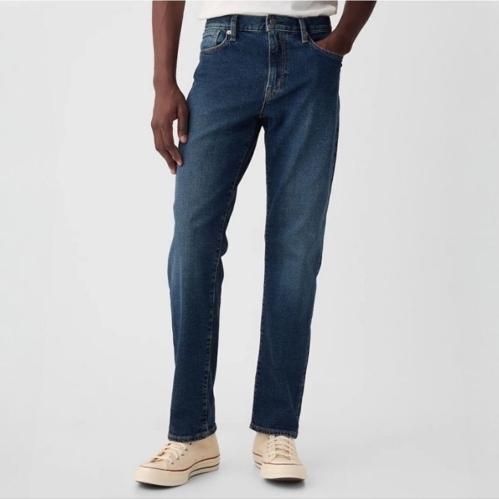 Gap Men's Straight Fit Blue Denim Jeans
